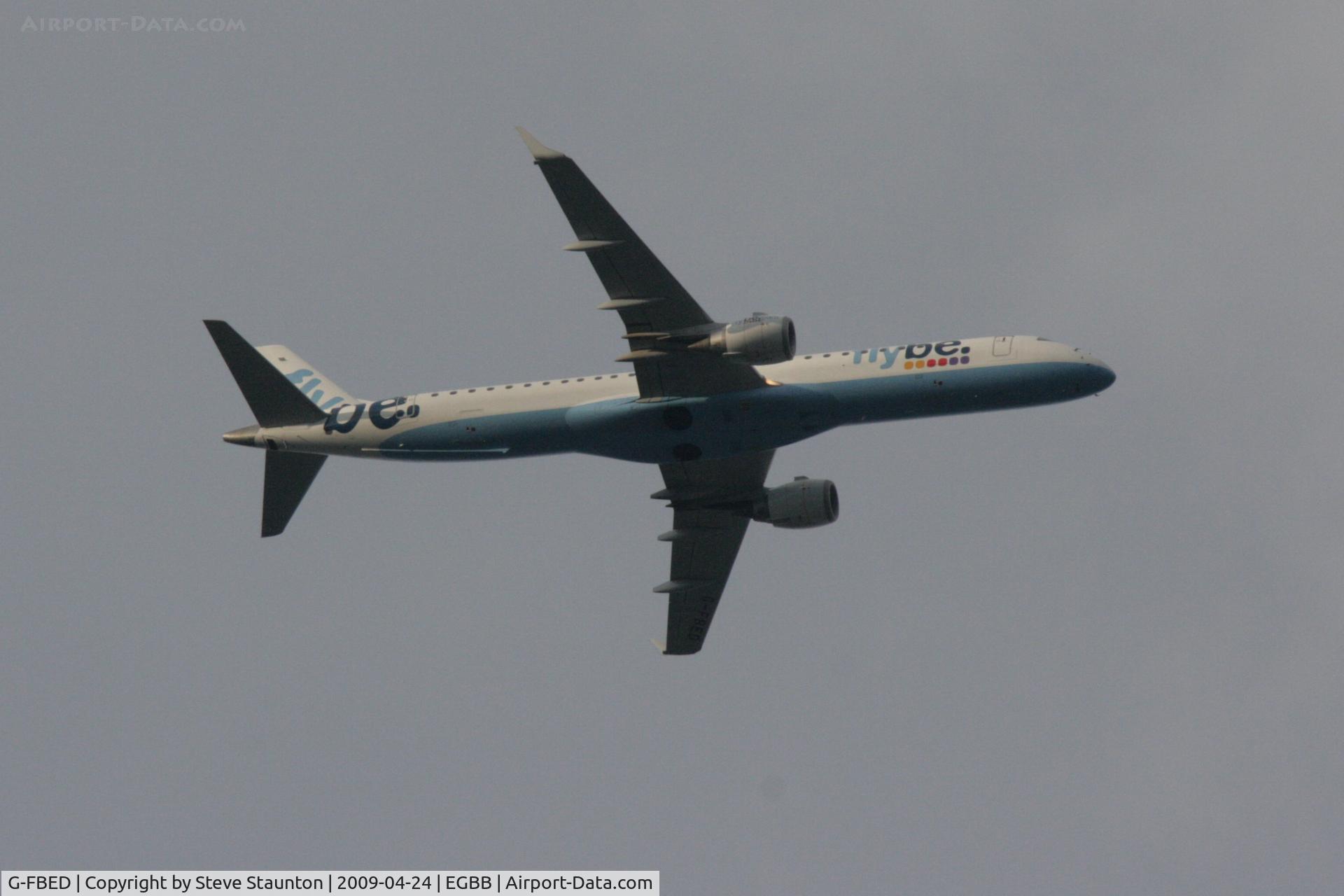 G-FBED, 2007 Embraer 195LR (ERJ-190-200LR) C/N 19000084, Taken on the approach to Birmingham Airport April 2009
