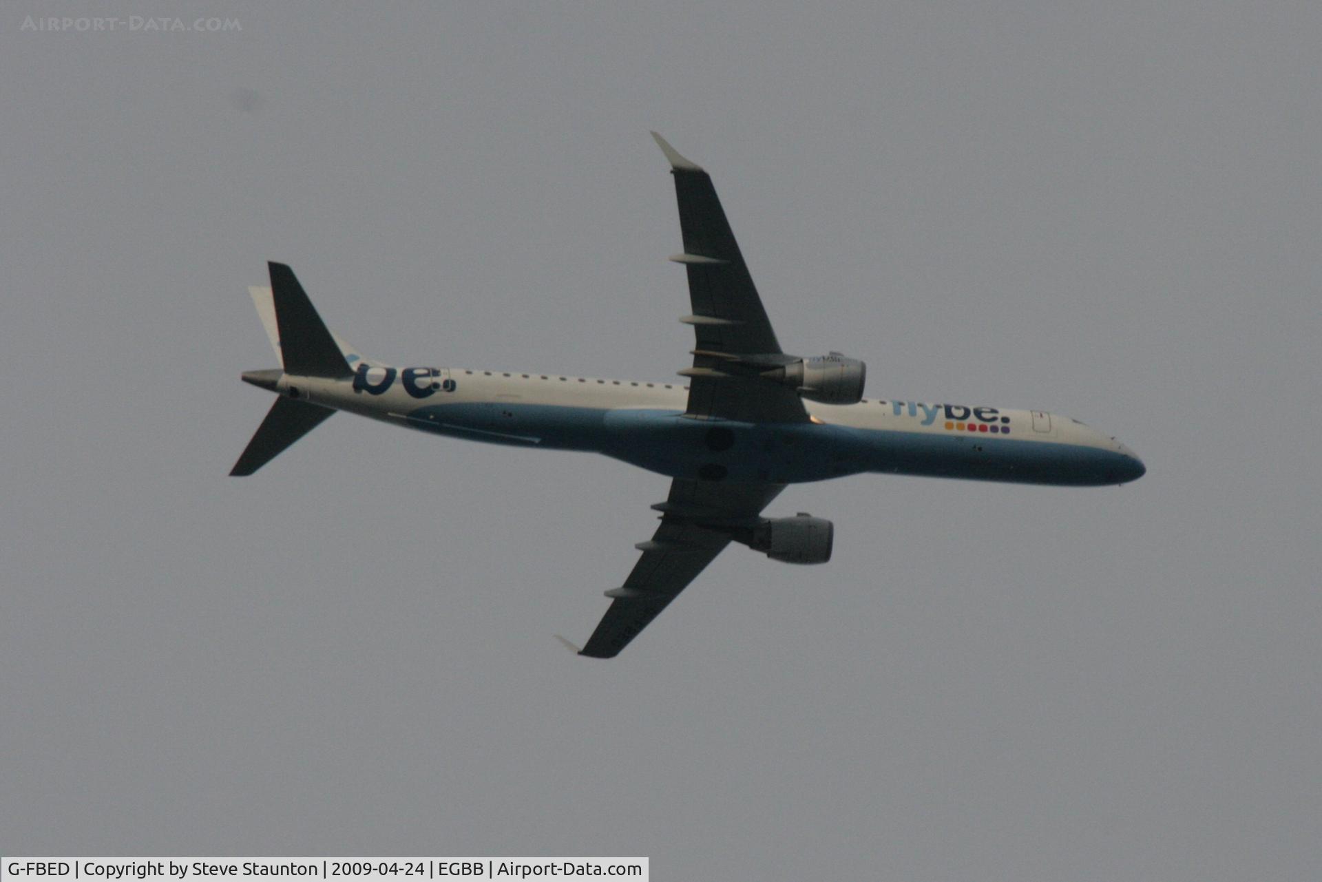 G-FBED, 2007 Embraer 195LR (ERJ-190-200LR) C/N 19000084, Taken on the approach to Birmingham Airport April 2009