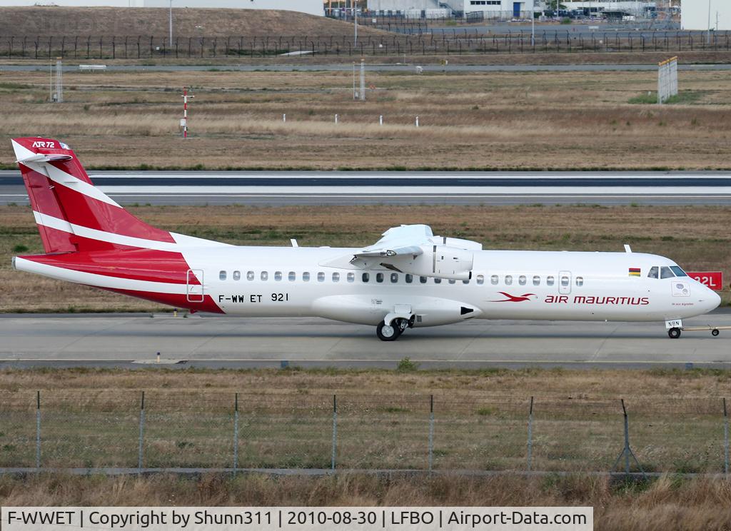 F-WWET, 2010 ATR 72-212 C/N 921, C/n 921 - First new ATR72-500 for Air Mauritius in new c/s... To be 3B-NBN