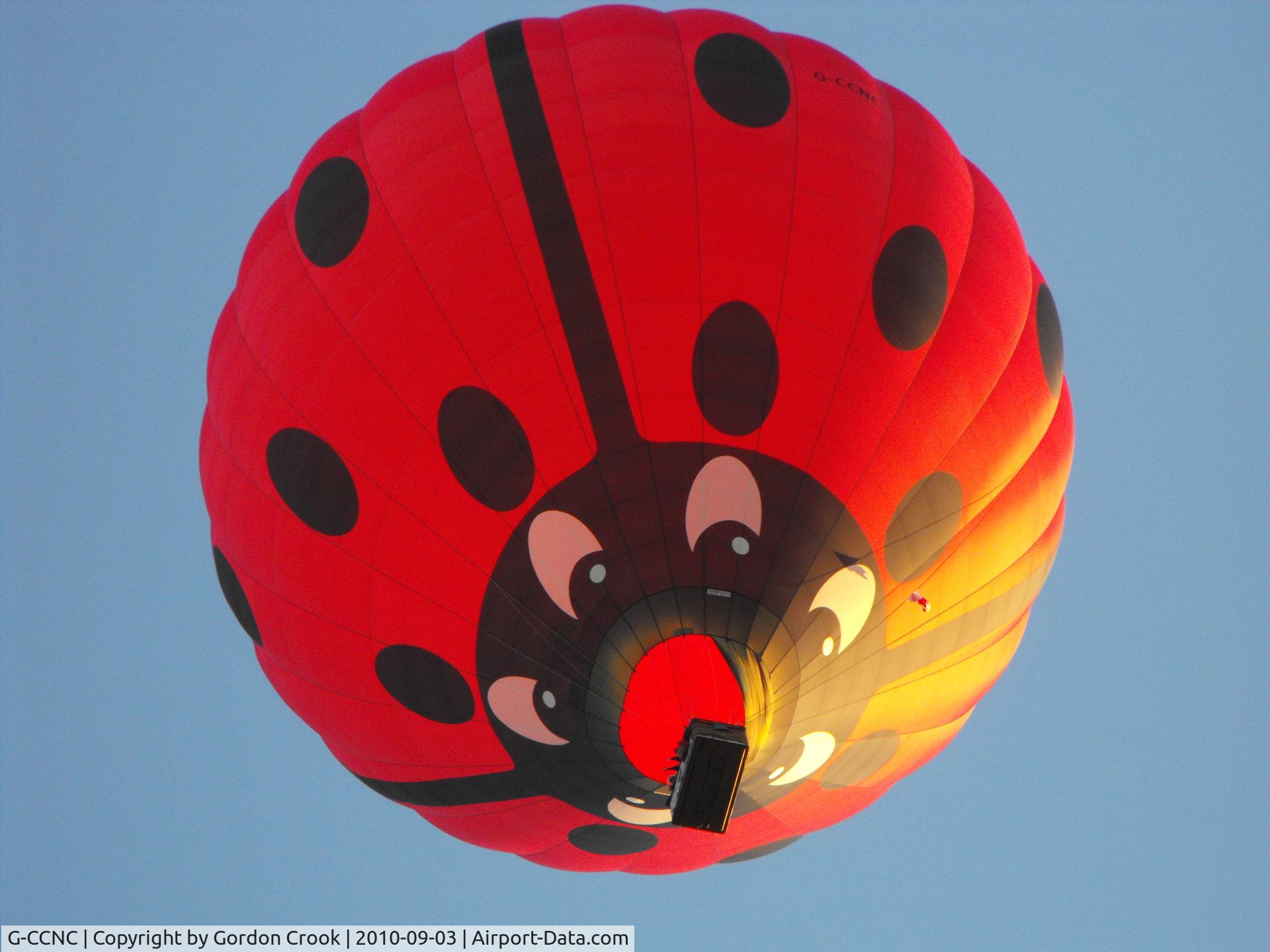 G-CCNC, 2003 Cameron Balloons Z-275 C/N 10504, Shot going south west over my house in Bottesford Notts.