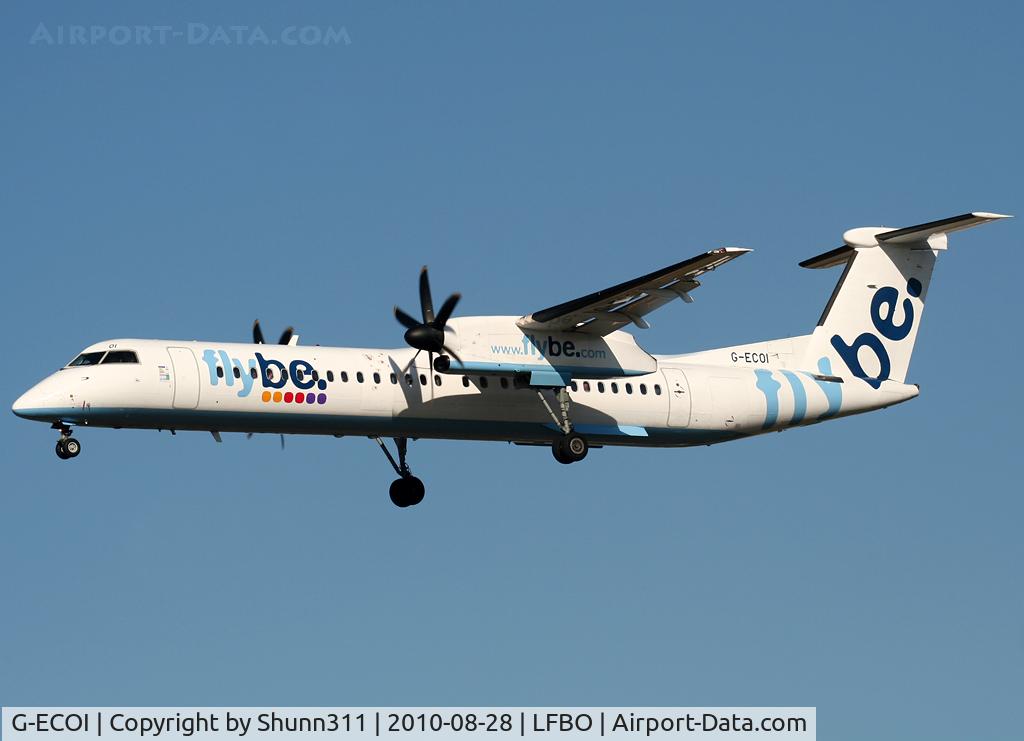 G-ECOI, 2008 De Havilland Canada DHC-8-402Q Dash 8 C/N 4224, Landing rwy 32L