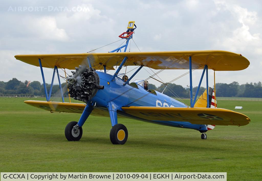 G-CCXA, 1942 Boeing A75N1 C/N 75-3616, SHOT AT HEADCORN