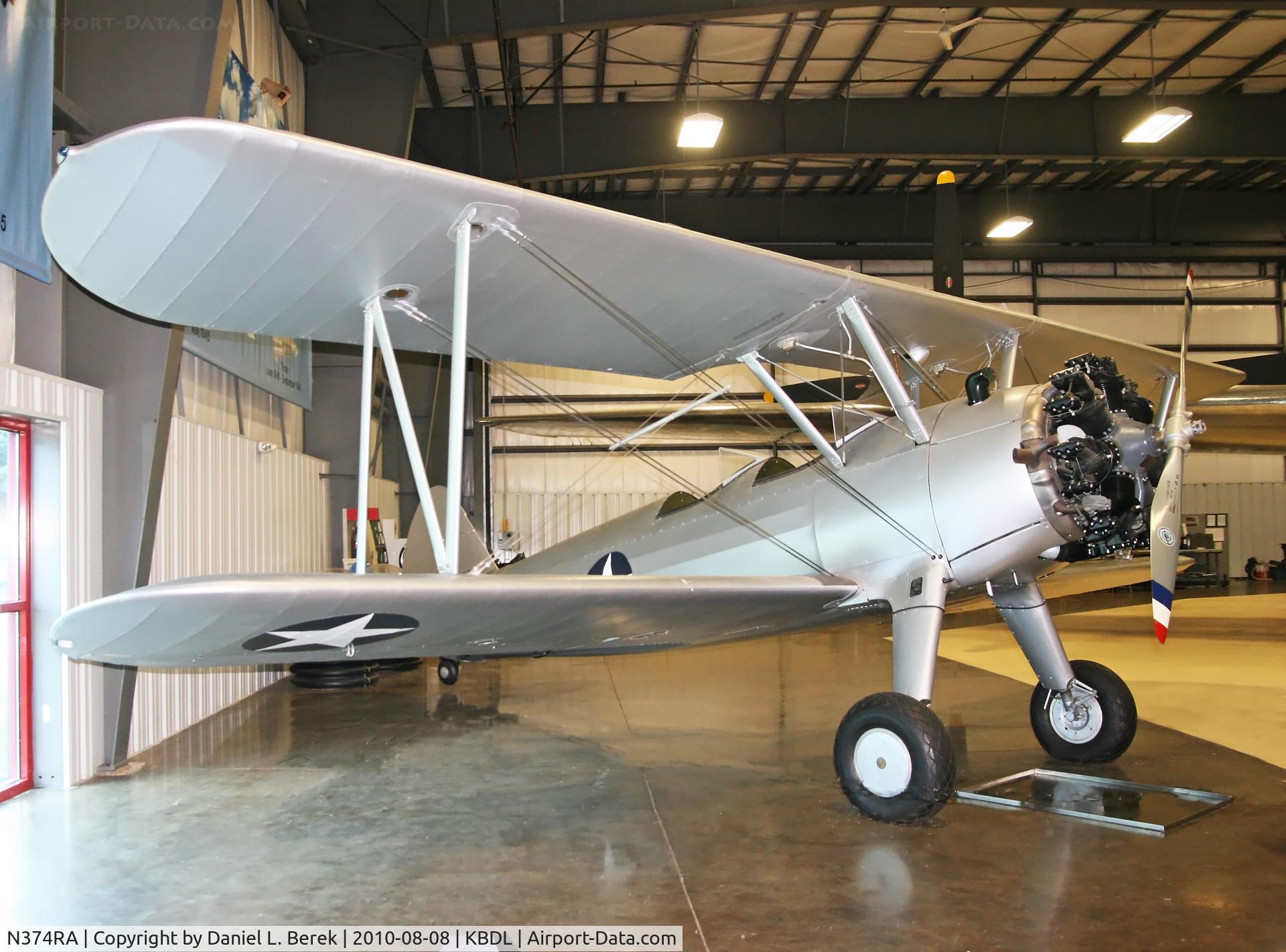 N374RA, Boeing A75N1 (PT-17) C/N 75-2345, This beauty has been restored to a military scheme, preserved at the New England Air Museum.