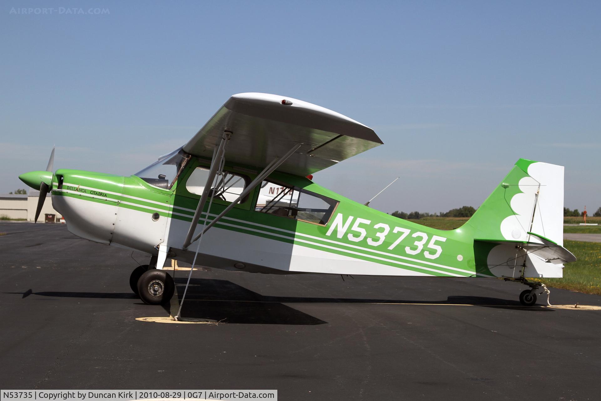 N53735, 1975 Bellanca 7KCAB Citabria C/N 534-75, Bright green Citabria