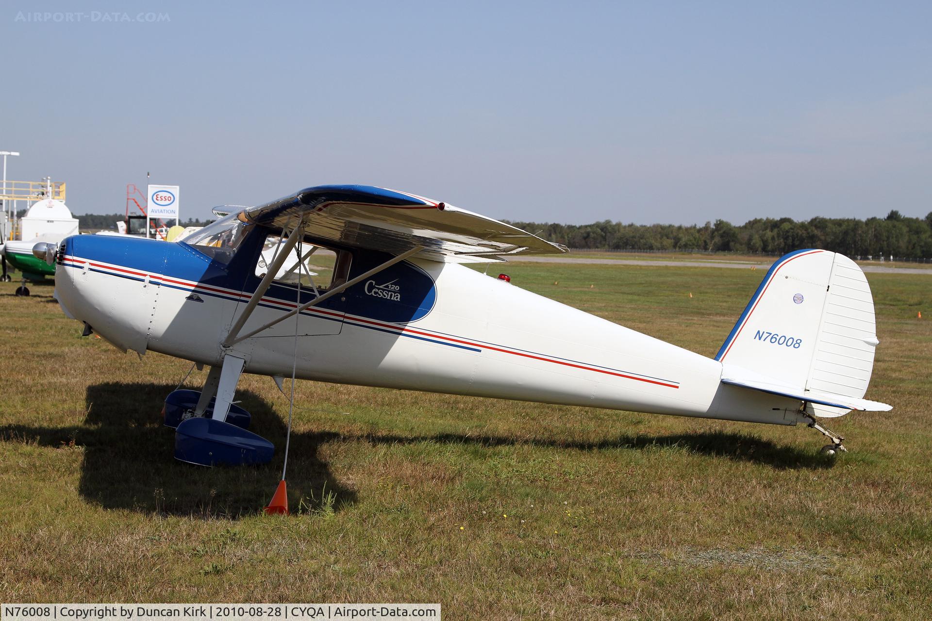 N76008, 1946 Cessna 120 C/N 10402, A beauty parked at Muskoka, ON
