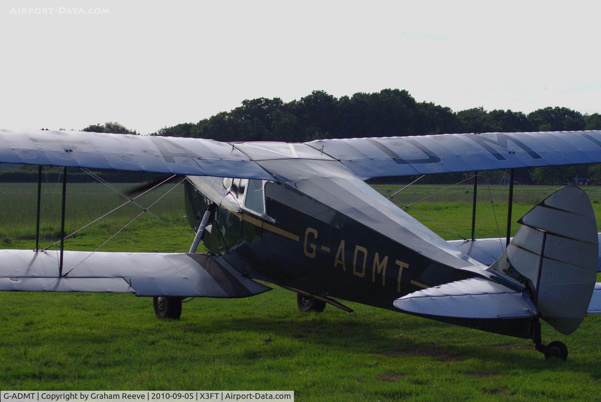 G-ADMT, 1936 De Havilland DH.87B Hornet Moth C/N 8093, About to depart from Felthorpe.