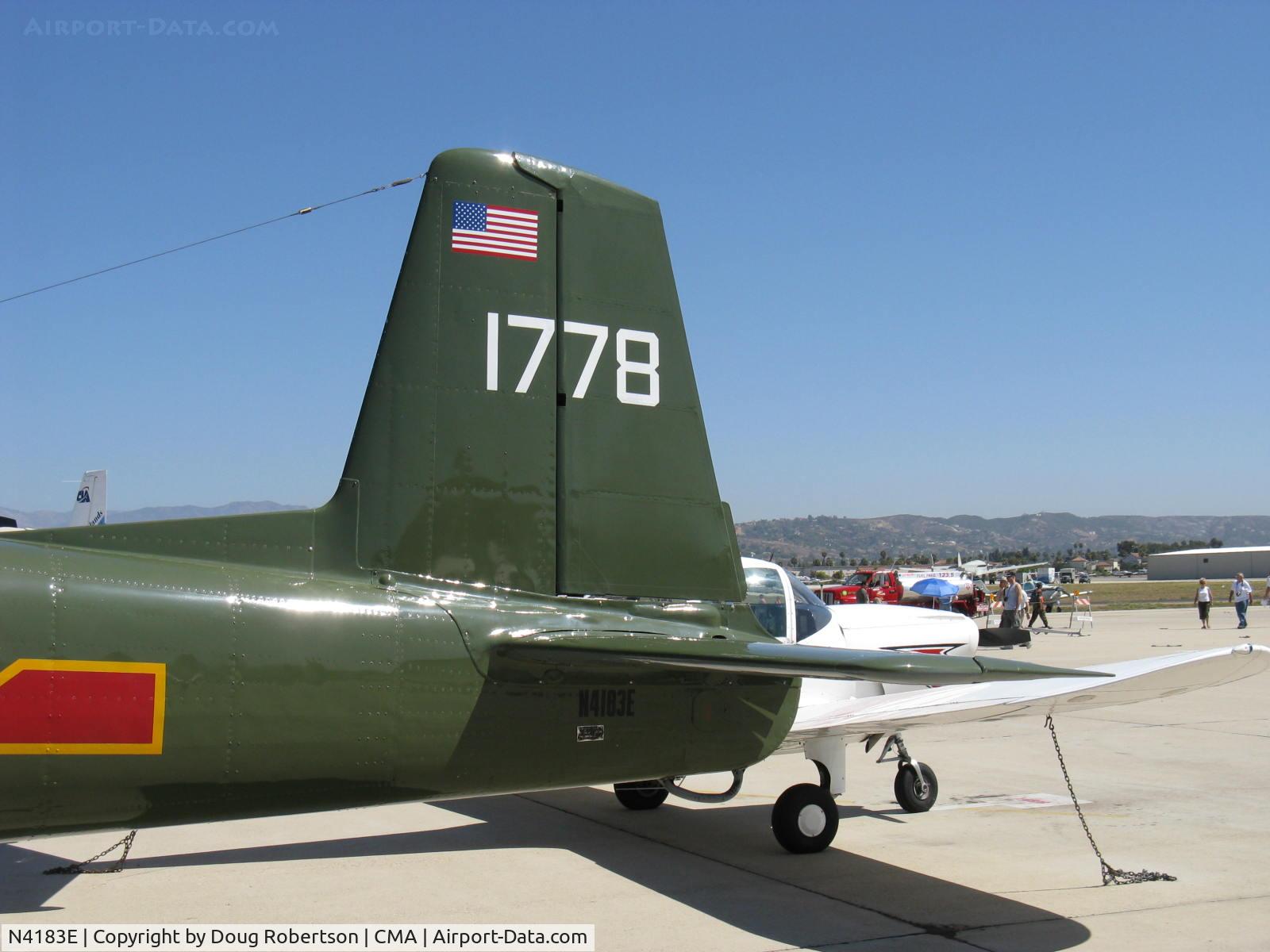 N4183E, 1966 Nanchang CJ-6A C/N 1832039, 1966 Nanchang China CJ-6A, Huosai 6A 9 cylinder radial 285 Hp, tail