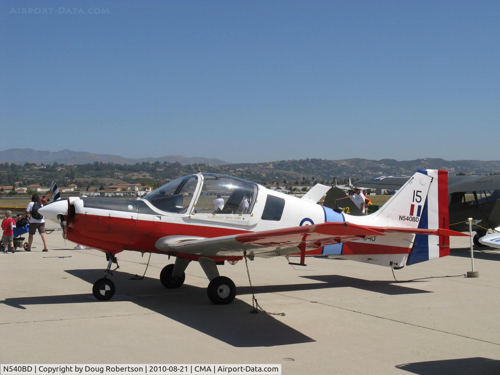 N540BD, 1973 Scottish Aviation Bulldog T.1 C/N BH120/232, 1973 Scottish Aviation BULLDOG Mdl 120/121, Lycoming IO-360-A1B6D 200 Hp two-seat side by side primary trainer