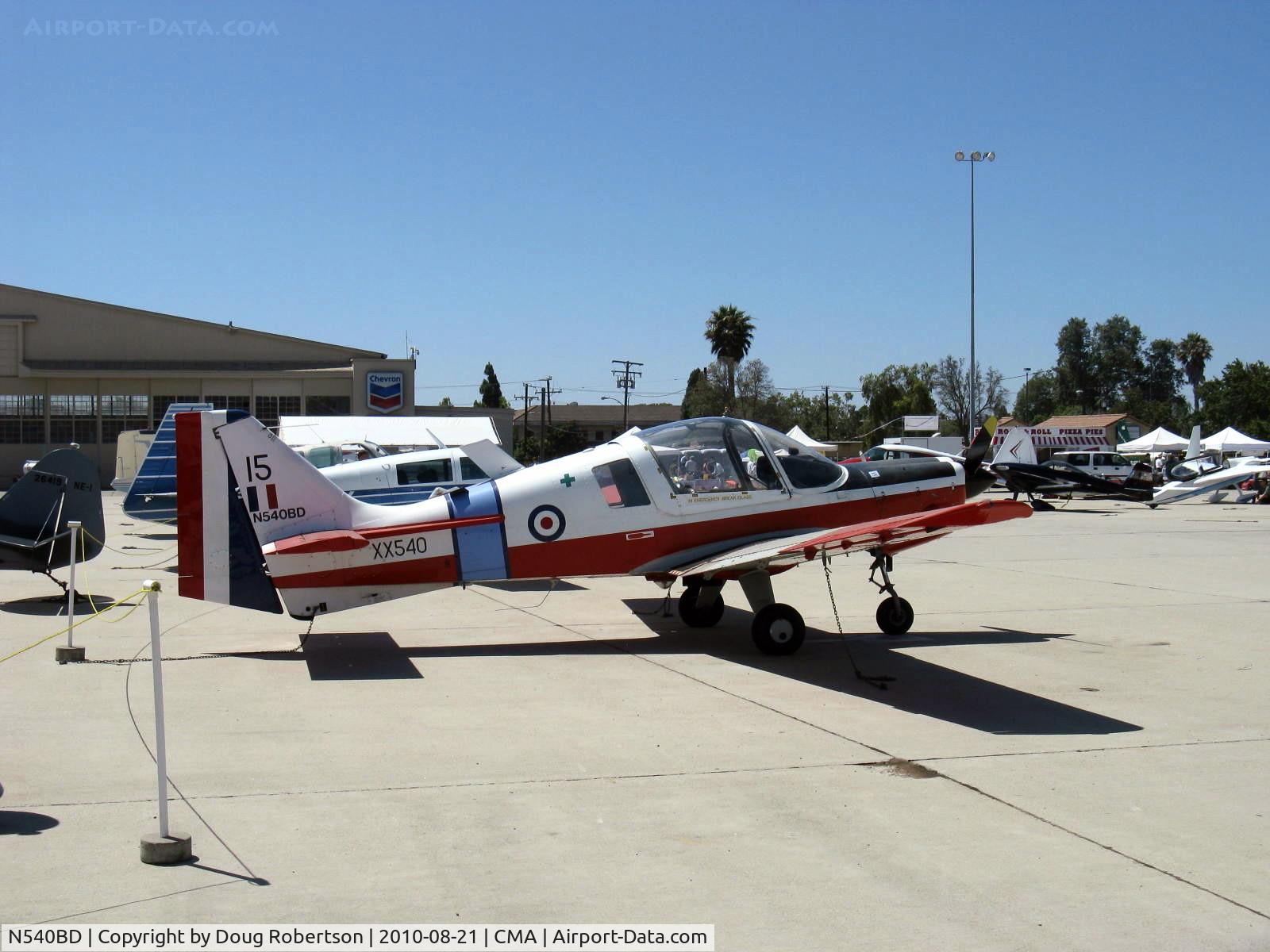 N540BD, 1973 Scottish Aviation Bulldog T.1 C/N BH120/232, 1973 Scottish Aviation BULLDOG Mdl 120/121, Lycoming IO-360-A1B6D 200 Hp two seat side by side primary trainer