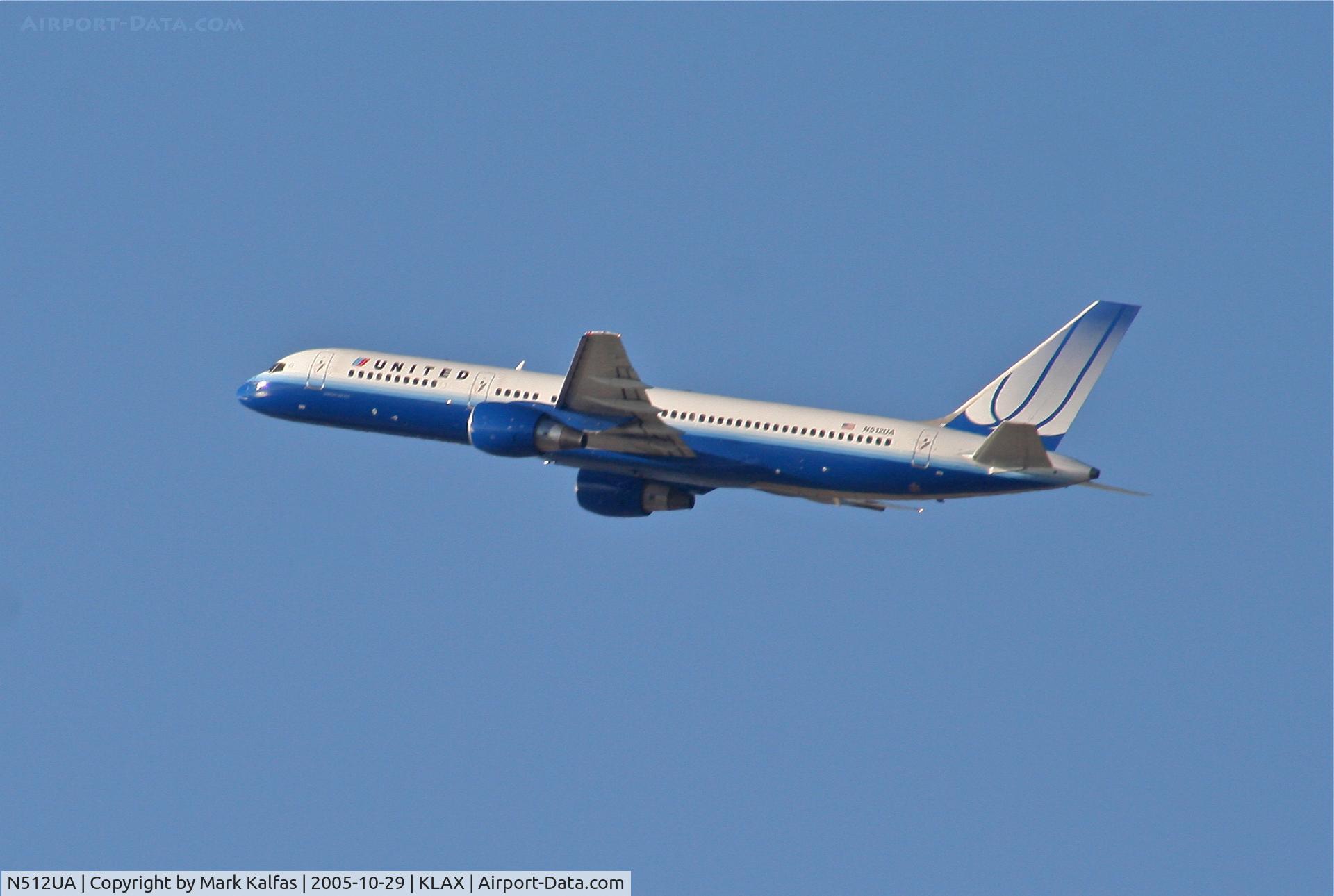 N512UA, 1990 Boeing 757-222 C/N 24809, United Airlines Boeing 757-222, N512UA departing 25R KLAX.