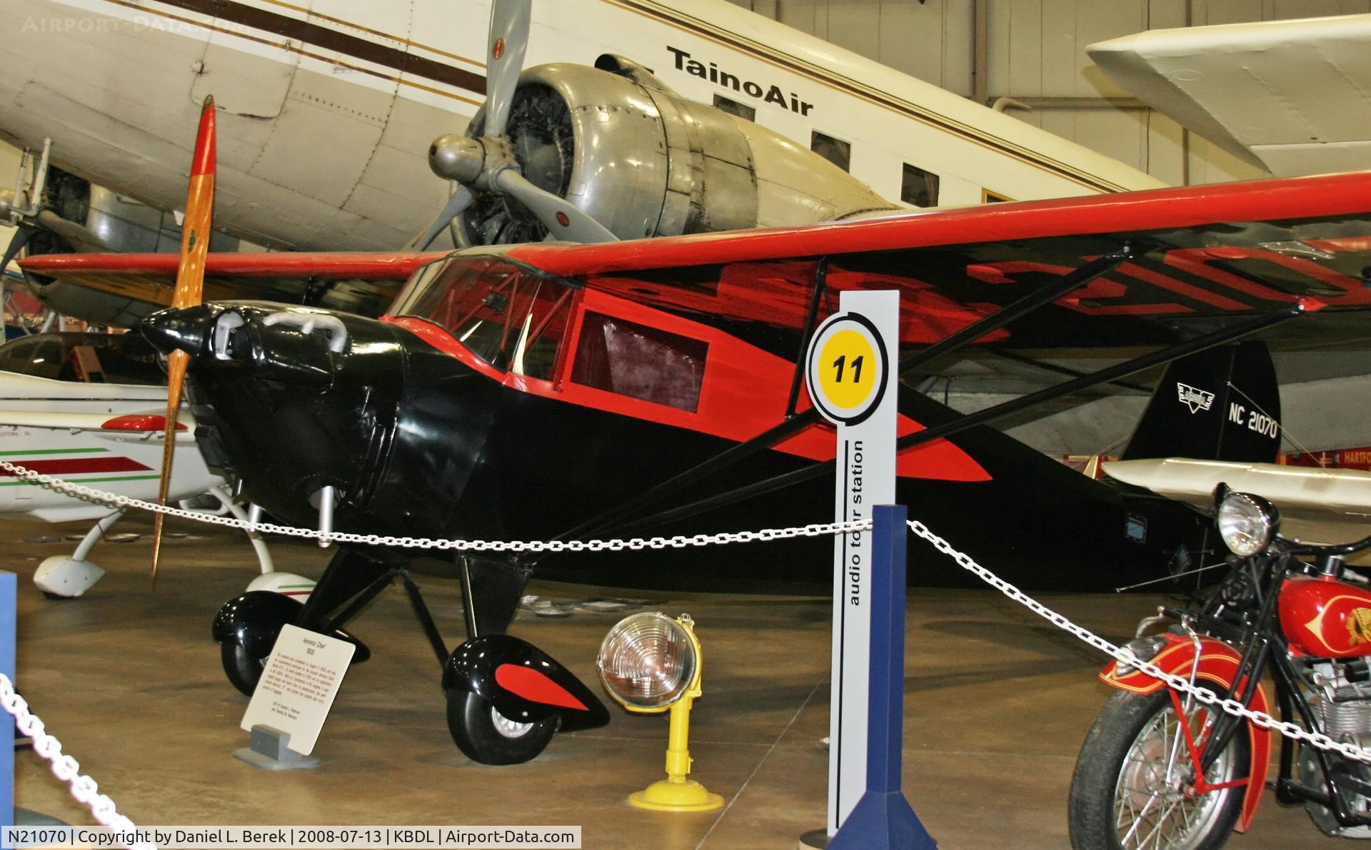 N21070, 1938 Aeronca 50-C C/N C-1018, This 1938 was the prototype for the circa 2,000 Chiefs built before and after the War.