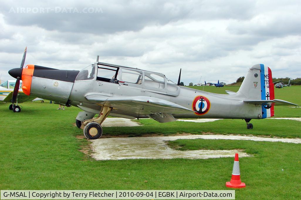 G-MSAL, 1956 Morane-Saulnier MS-733 Alcyon C/N 143, 1956 Morane Saulnier MORANE SAULNIER MS.733, c/n: 143 ' French Navy 143 ' at 2010 LAA National Rally at Sywell