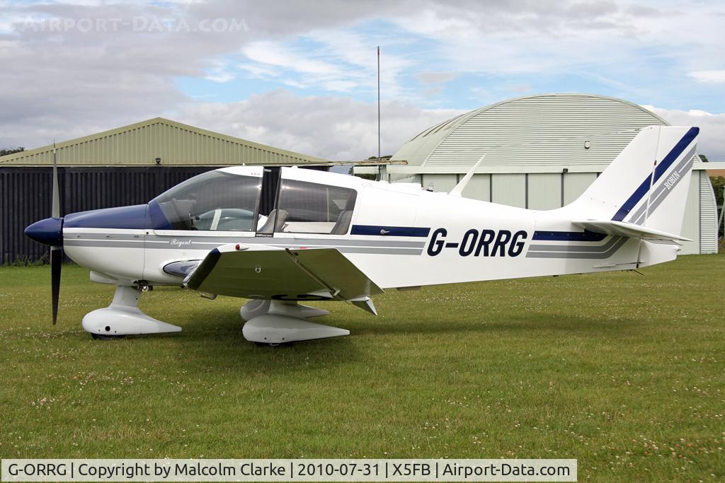 G-ORRG, 1977 Robin DR-400-180 Regent Regent C/N 1216, Robin DR400-180 at Fishburn Airfield, UK in July 2010.