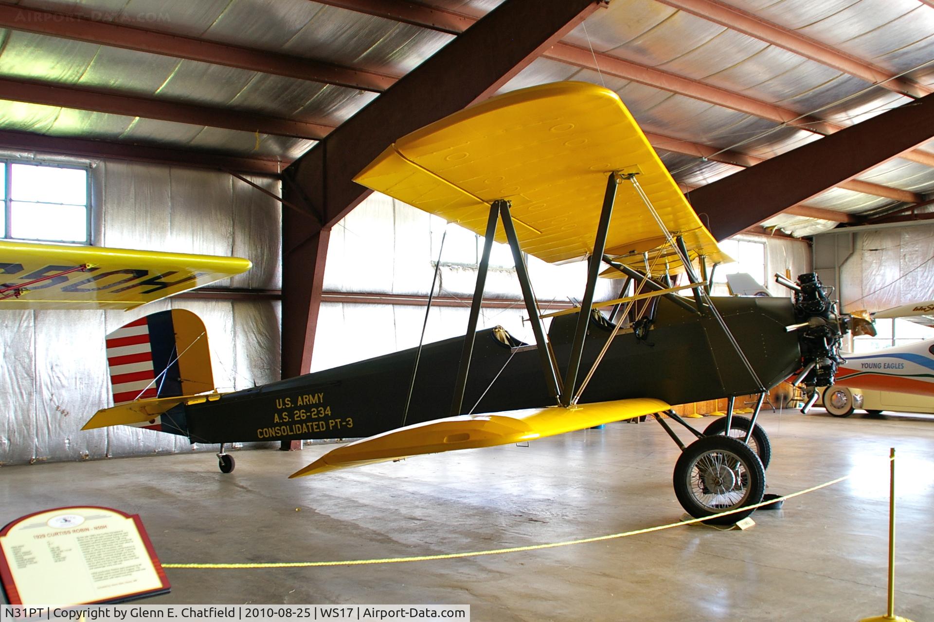 N31PT, 1998 Consolidated PT-3 Replica C/N 1, At the EAA Museum.  Replica PT-3