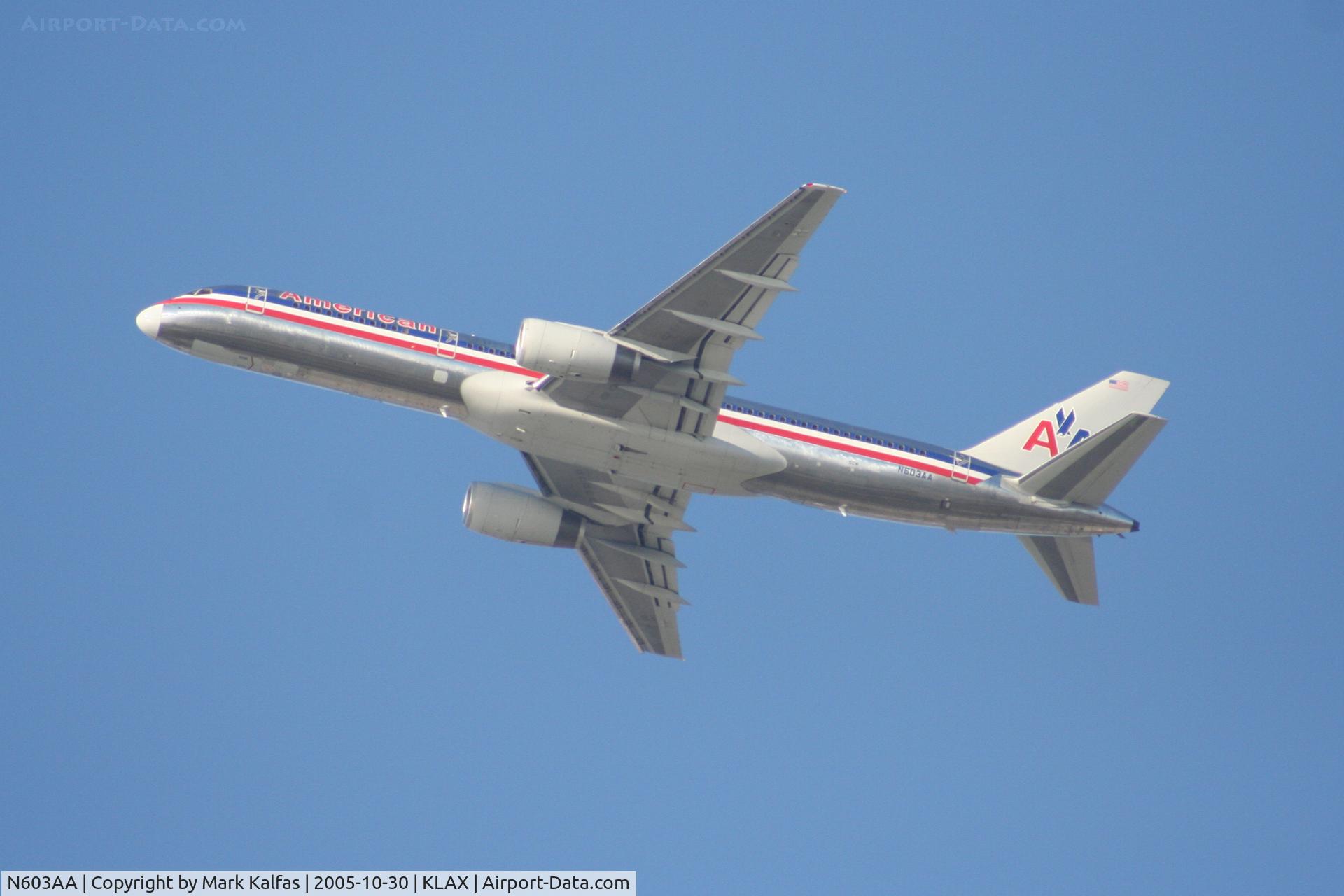 N603AA, 1995 Boeing 757-223 C/N 27054, American Airlines Boeing 757-223, N603AA departing 25R KLAX.