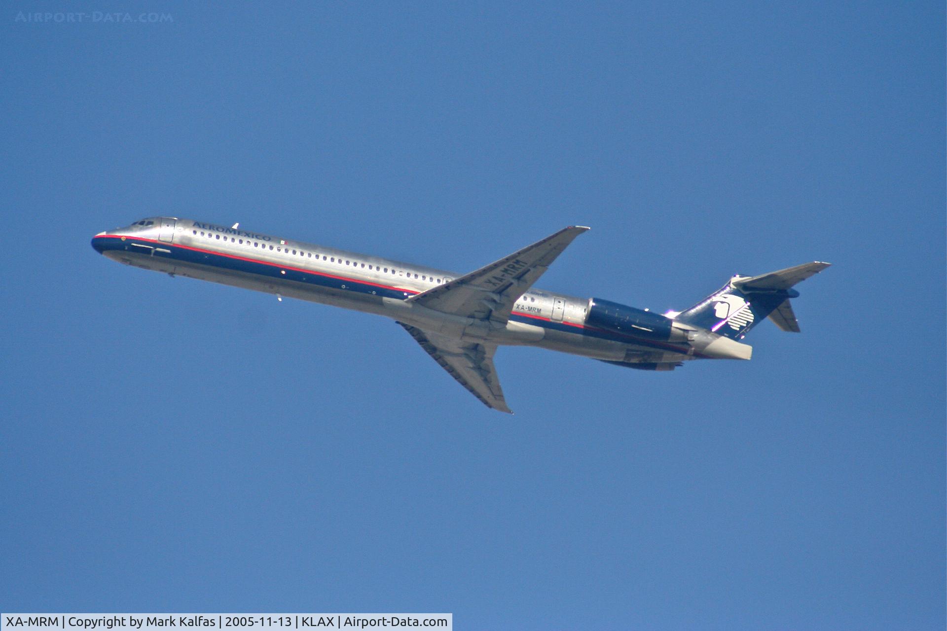 XA-MRM, 1991 McDonnell Douglas MD-82 (DC-9-82) C/N 53066, AEROMEXICO McDonnell Douglas MD-82, XA-MRM departing 25R KLAX.