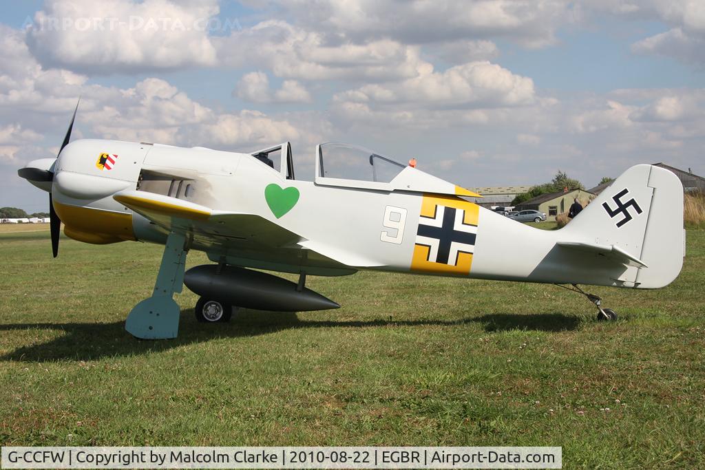 G-CCFW, 2003 WAR Focke-Wulf 190 C/N PFA 081-12729, WAR Focke-Wulf 190, a 60% version of the original Fw190 design, at Breighton Airfield's Summer Madness All Comers Fly-In in August 2010.