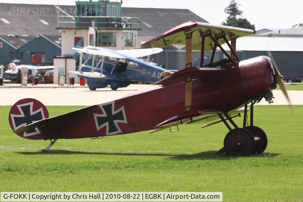 G-FOKK, 2006 Fokker Dr.1 Triplane Replica C/N PFA 238-14253, at the Sywell Airshow