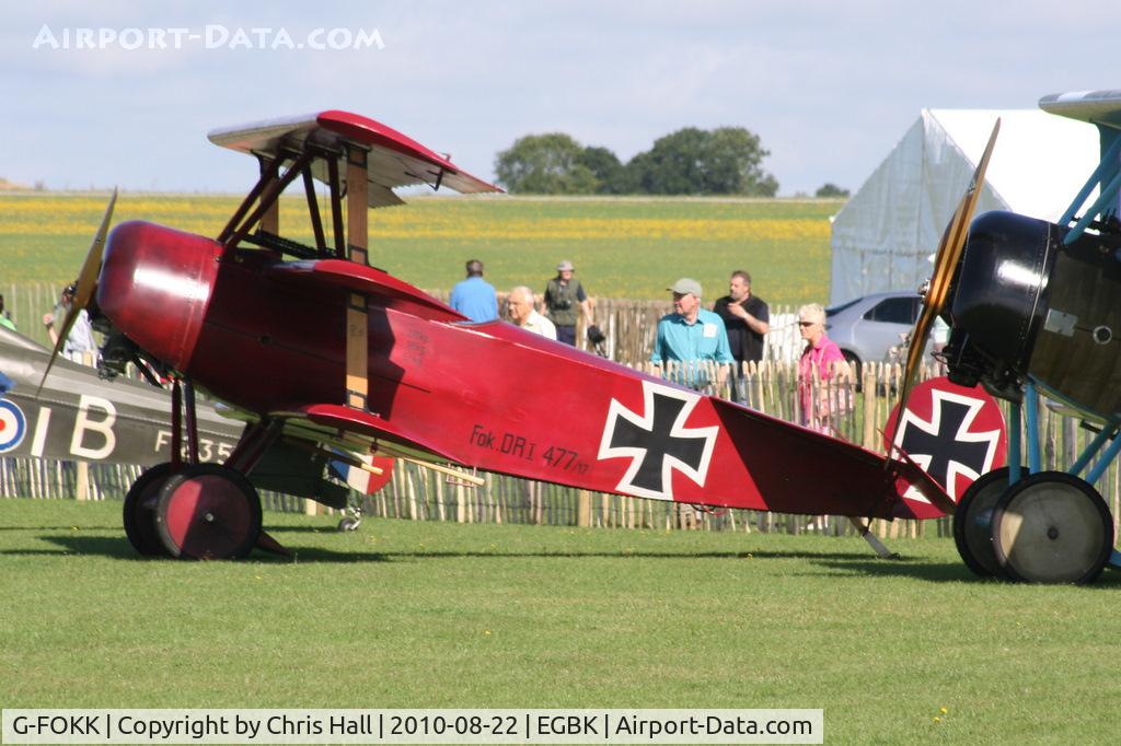 G-FOKK, 2006 Fokker Dr.1 Triplane Replica C/N PFA 238-14253, at the Sywell Airshow