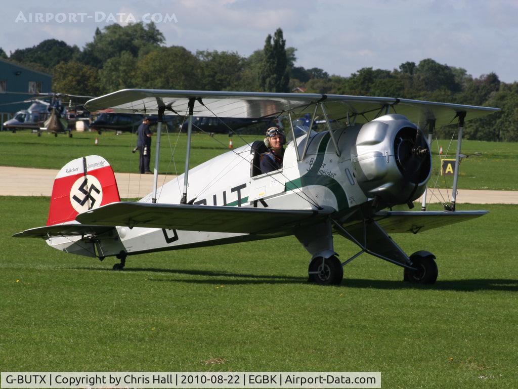 G-BUTX, 1940 Bucker Bu-133C Jungmeister C/N ES.1-4, at the Sywell Airshow