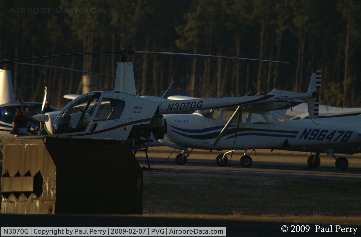 N3070G, 2007 Robinson R22 BETA C/N 4216, Getting dark on us