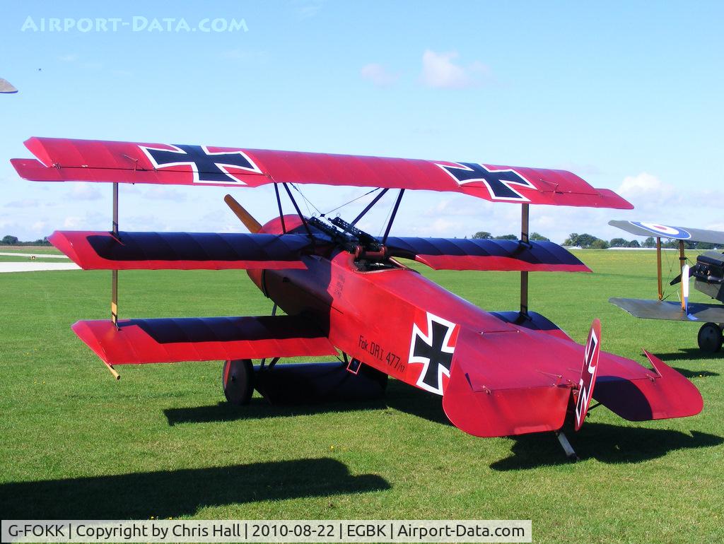 G-FOKK, 2006 Fokker Dr.1 Triplane Replica C/N PFA 238-14253, at the Sywell Airshow