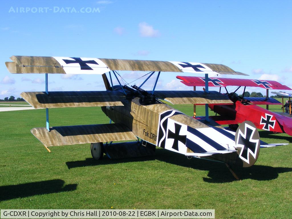 G-CDXR, 2006 Fokker Dr.1 Triplane Replica C/N PFA 238-14043, at the Sywell Airshow
