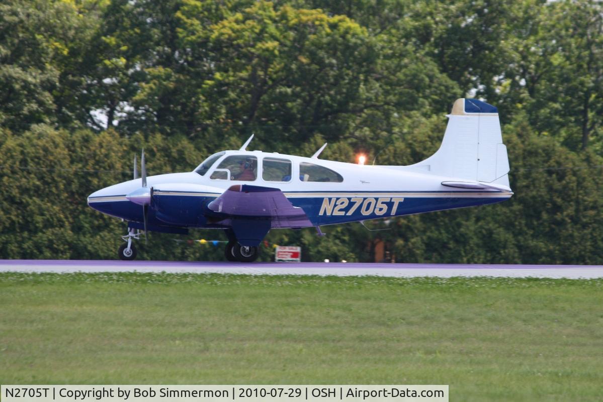 N2705T, 1967 Beech D95A Travel Air C/N TD-690, Departing Airventure 2010 - Oshkosh, Wisconsin