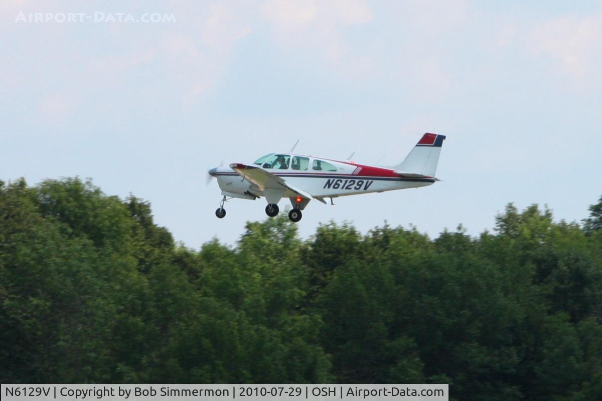 N6129V, 1965 Beech 35-C33 Debonair C/N CD-858, Arriving at Airventure 2010 - Oshkosh, Wisconsin