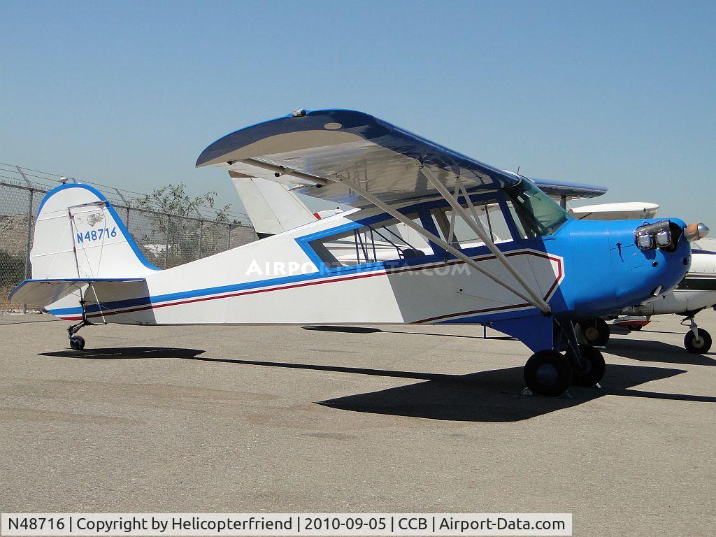 N48716, 1942 Aeronca 0-58B Grasshopper C/N 058B-6452, Parked near to south fence