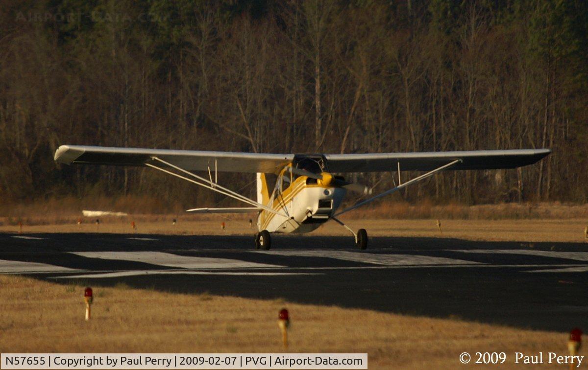 N57655, 1973 Bellanca 7ECA Citabria C/N 993-74, Touchdown!  Not using up much runway, either!