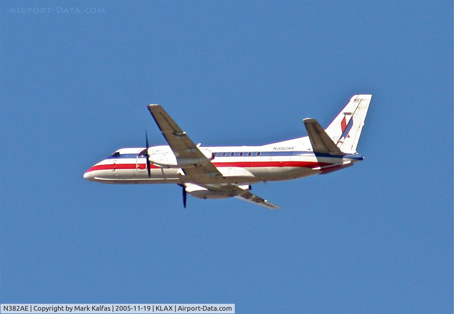 N382AE, Saab 340B C/N 340B-382, American Eagle SAAB 340B, N382AE 25R departure KLAX.