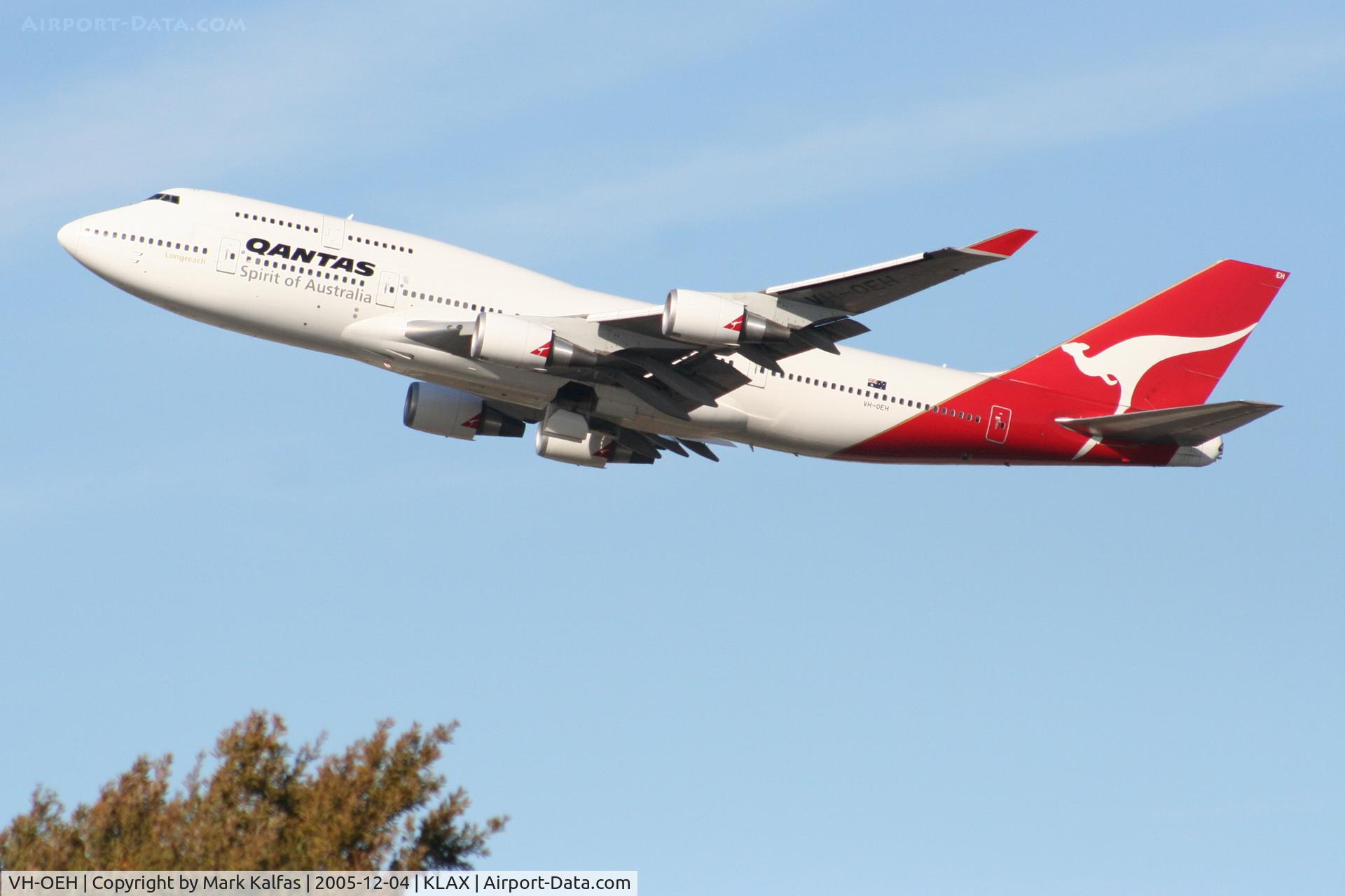 VH-OEH, 2003 Boeing 747-438/ER C/N 32912, Qantas Boeing 747-438, VH-OEH 25R departure KLAX.