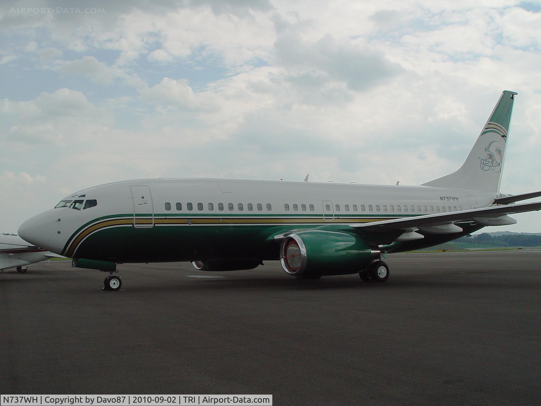 N737WH, 1998 Boeing 737-75T BBJ C/N 29142, Miami Dolphins 737 parked at Tri-Cities Airport, Blountville, TN over Labor Day Weekend