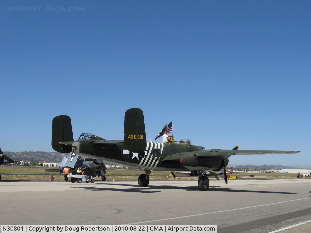 N30801, 1944 North American TB-25N Mitchell C/N 108-34076, 1944 North American TB-25N MITCHELL 'EXECUTIVE SWEET', two Wright Cyclone R-2600s 1,700 Hp each, taxi warmup