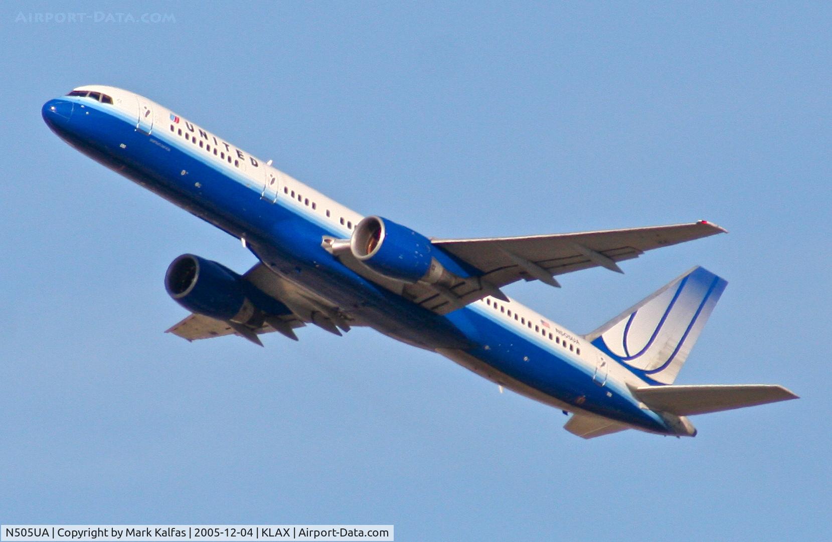 N505UA, 1989 Boeing 757-222 C/N 24626, United Airlines Boeing 757-222, N505UA departing 25R KLAX.
