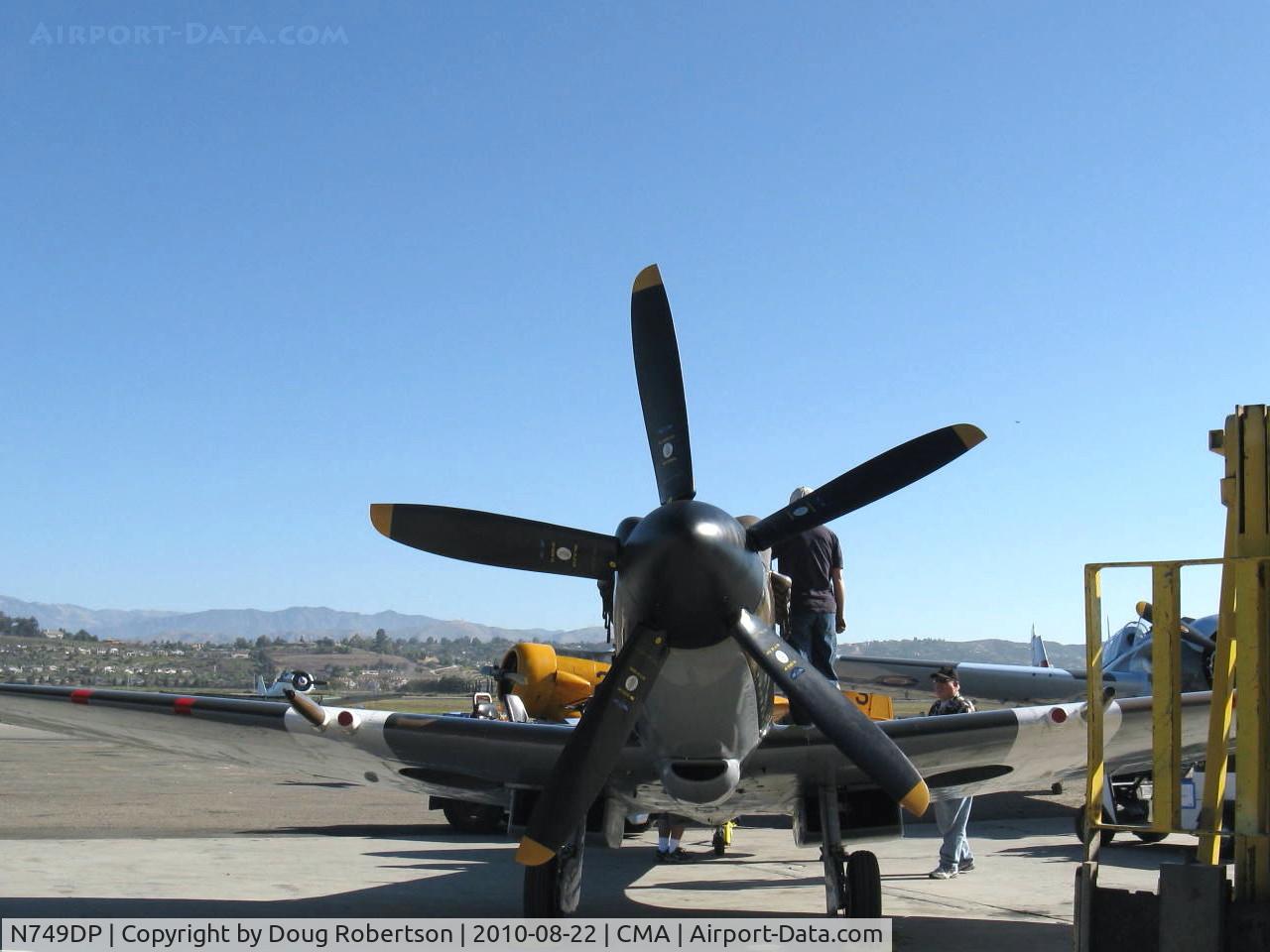 N749DP, 1945 Supermarine Spitfire XIV C/N 6S/583887, 1983 Vickers/Supermarine SPITFIRE Mk.XIVe, Rolls-Royce Griffon 65 V-12 2.050 Hp,  five blade prop, restored by CAF Southern California Wing