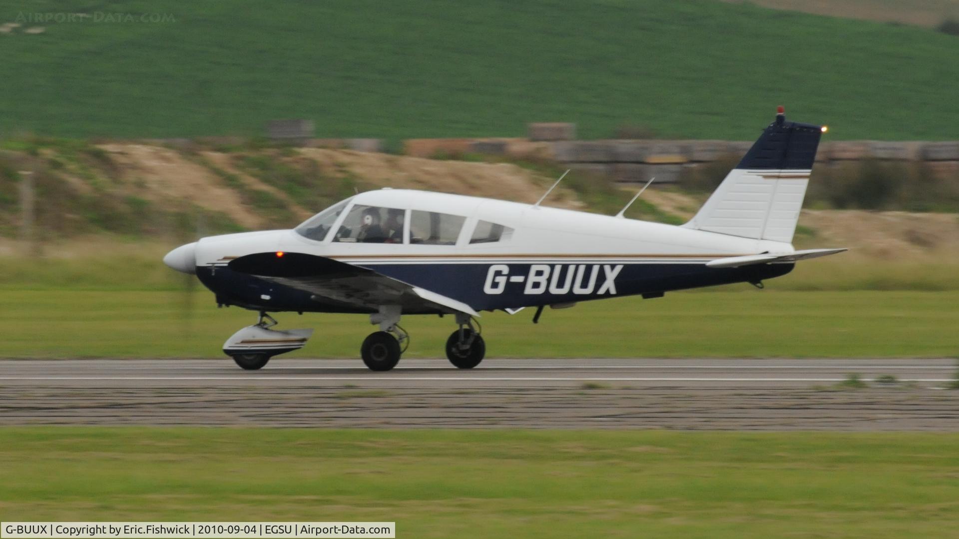 G-BUUX, 1968 Piper PA-28-180 Cherokee C/N 28-5128, G-BUUX departing IWM Duxford Battle of Britain Air Show Sep. 2010
