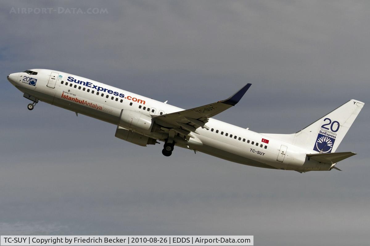 TC-SUY, 2001 Boeing 737-86N C/N 30806, departure from Stuttgart
