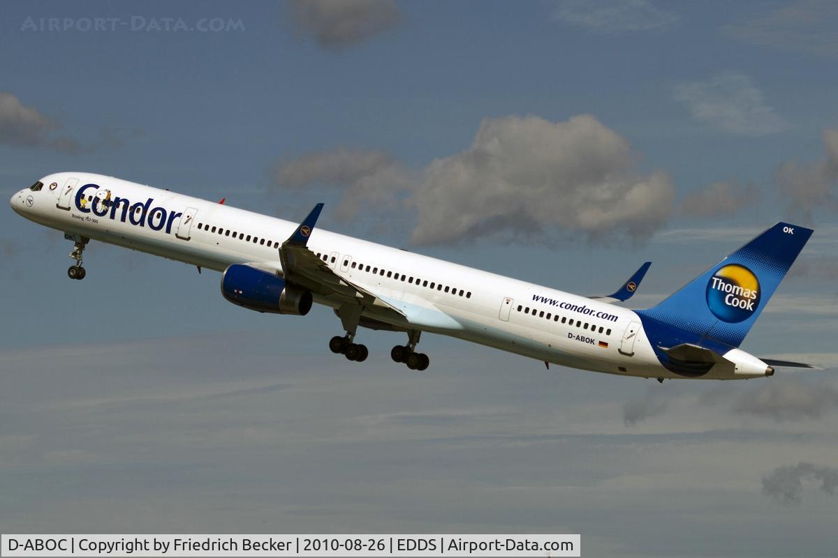 D-ABOC, 1998 Boeing 757-330 C/N 29015, departure from Stuttgart