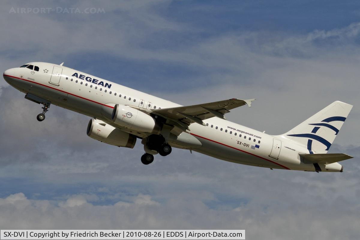 SX-DVI, 2007 Airbus A320-232 C/N 3074, departure from Stuttgart