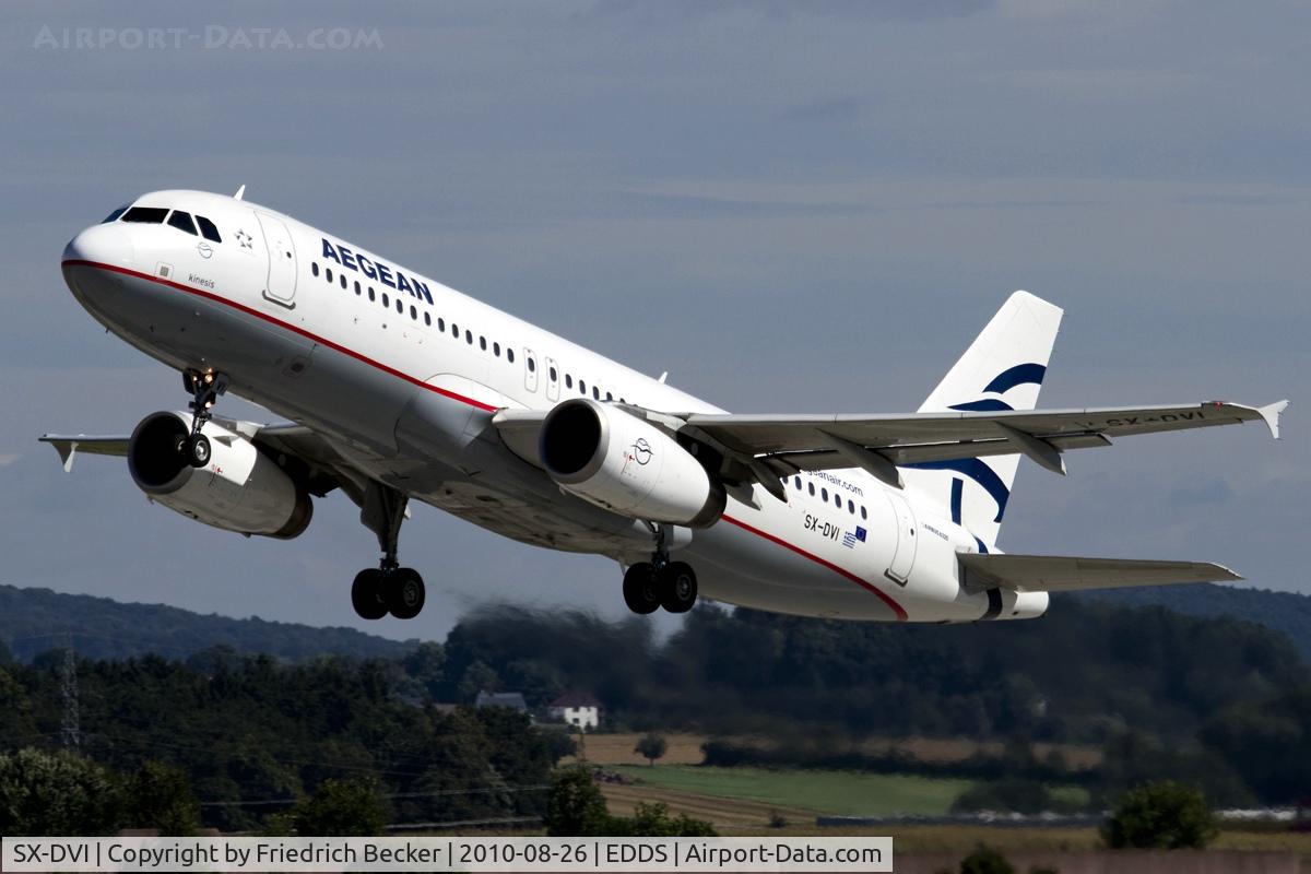 SX-DVI, 2007 Airbus A320-232 C/N 3074, departure from Stuttgart