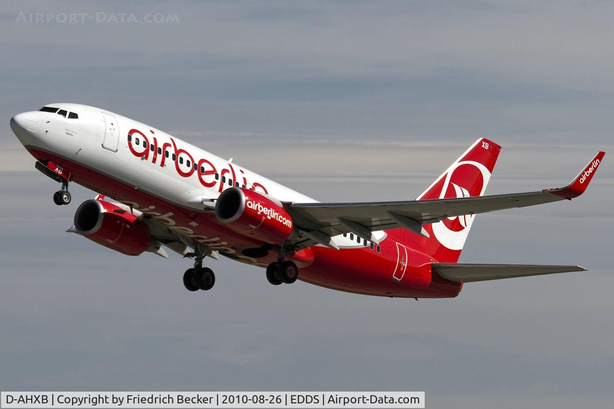 D-AHXB, 2007 Boeing 737-7K5 C/N 30717/2228, departure from Stuttgart