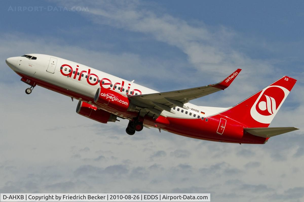 D-AHXB, 2007 Boeing 737-7K5 C/N 30717/2228, departure from Stuttgart