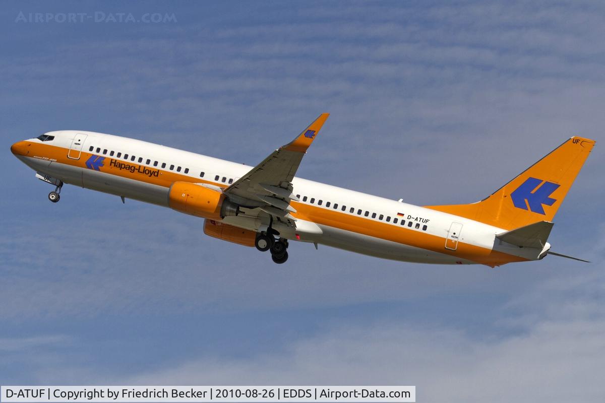 D-ATUF, 2006 Boeing 737-8K5 C/N 34687, departure from Stuttgart