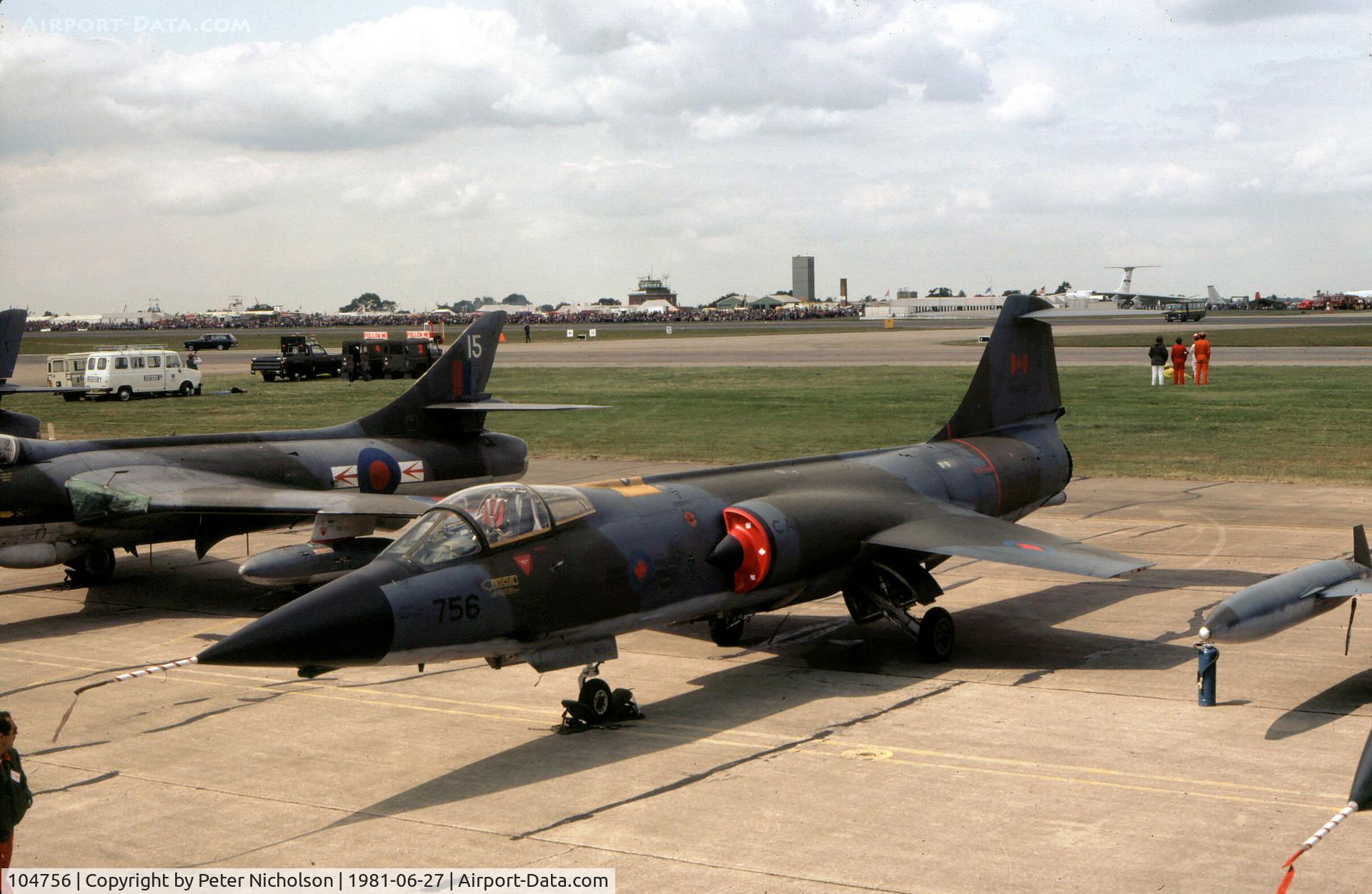 104756, Canadair CF-104 Starfighter C/N 683A-1056, CF-104 Starfighter of Baden-Sollingen's 1st Canadian Air Group on the flight-line at the 1981 Intnl Air Tattoo at RAF Greenham Common.