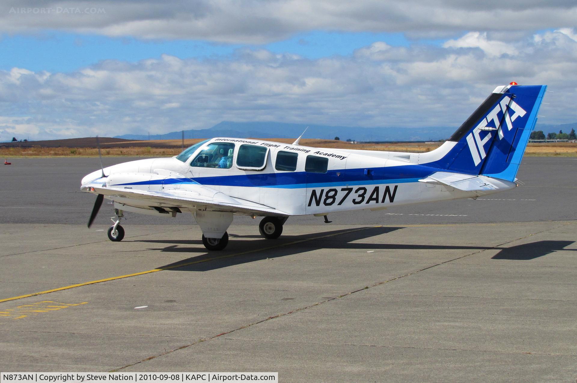 N873AN, 1993 Beech 58 Baron C/N TH-1680, International Flight Training Academy/IFTA (ANA contract) 1993 Beech 58, c/n: TH-1680 in from KWVI (Watsonville, CA) for bump and goes