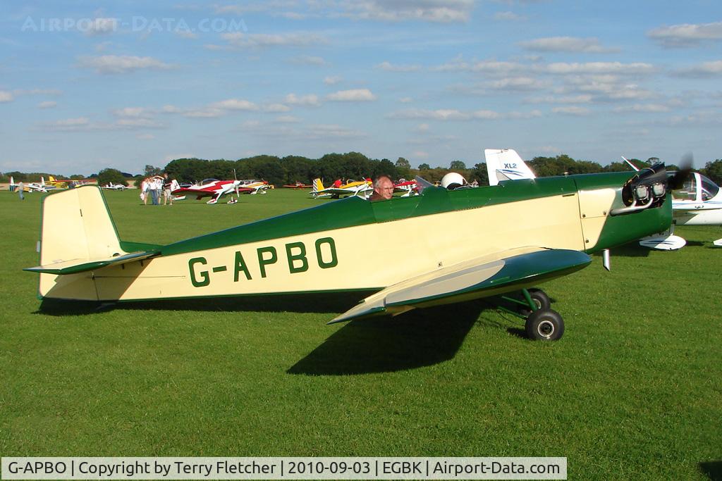 G-APBO, 1960 Druine D-5 Turbi C/N PFA 229, 1960 Roche F DRUINE D.5 TURBI, c/n: PFA 229 at 2010 LAA National Rally