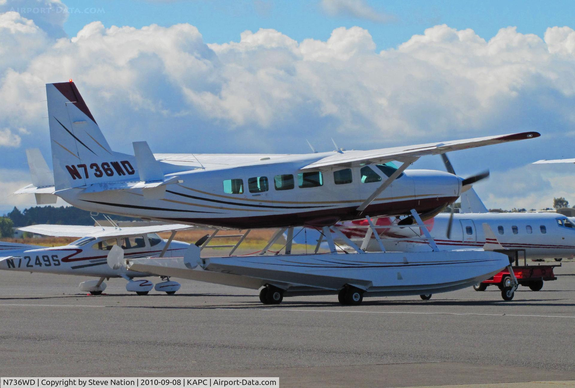 N736WD, 2005 Cessna 208 C/N 20800392, Float-equipped 2005 Cessna 2008 on visitors ramp @ Napa, CA