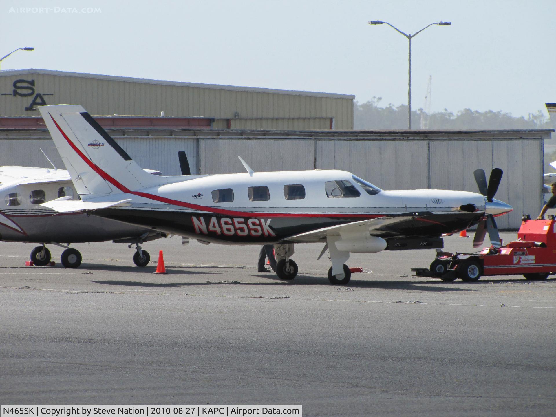 N465SK, 2000 Piper PA-46-500TP Malibu Meridian C/N 4697013, 2000 Piper PA-46-500TP on Bridgeford FS ramp in from Chino, CA (KCNO)